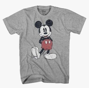 NWT Disney Men's Full Size Mickey Mouse Distressed Look T-Shirt, SIZE L